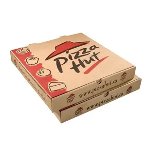 Özel kağıt kutuları Pizza toptan geri dönüşümlü Pizza Hut karton kağıt kutu ambalaj Pizza kendi Logo ile