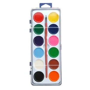 Semi-humide Aquarelle Peinture 12/Pqt Set Peinture Palette & Brosse