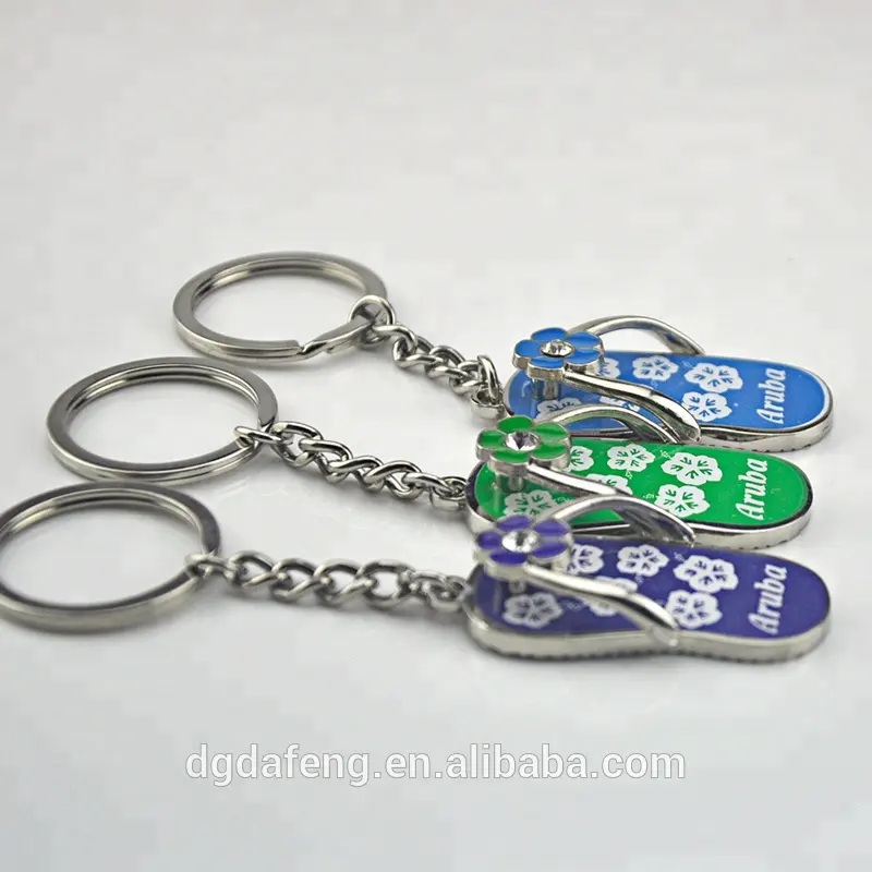 Hot Bán Tùy Chỉnh Dép Móc Chìa Khóa Chết Đúc Keychain Giày Vòng Chìa Khóa Biểu Tượng Tùy Chỉnh Cho Quà Tặng