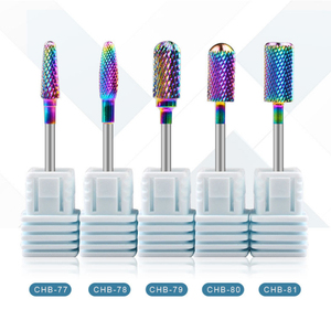 Fraises en carbure de tungstène arc-en-ciel revêtement nano foret rond clous 3/32 "mèches pour manucure outil de <span class=keywords><strong>moulins</strong></span> à <span class=keywords><strong>ongles</strong></span> professionnel SAD06 - Product Image 2