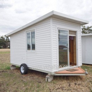 Casa Prefabricada de Madera Ecológica sobre Ruedas, Casas Contenedor con Ruedas, Diseño de Casas Móviles Tipo Remolque - Product Image 1
