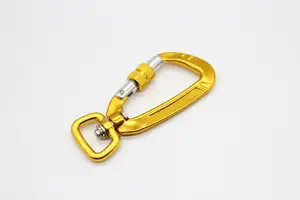 Wholesale 4KN Safety Hook Aluminum Swivel Carabiner Fall Protection/safety Belt Accessories For Dog Leash Anodized Jinsong 500kg