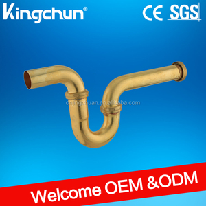 (J1281) Kingchun Meilleur Vente seviceable salle de bains <span class=keywords><strong>évier</strong></span> raccords de vidange lavabo ronde en laiton P-piège/siphon - Product Image 1