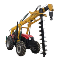 Machine de forage à tarière pour poteaux de sol, tracteur grue