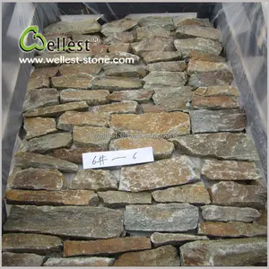 China bruin losse type stack steen gevelbekleding, buitenmuur decor stone