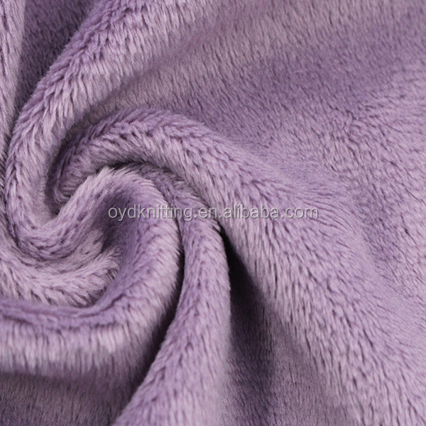 % 100% Polyester süper yumuşak 2.5MM kısa kıllar Minky peluş kumaş