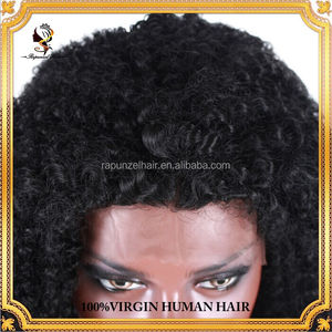 Perruques synthétiques à dentelle frontale Rapunzel, nœuds blanchis, boucles crépues, couleur noire, densité 250% - Product Image 6