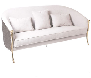 Canapé-lit confortable en acier inoxydable, chaise d'angle, moderne, à cadre doré, confortable, pour meuble d'hôtel de maison - Product Image 1