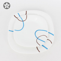 Vaisselle en verre opale résistante à la chaleur, compatible avec le four à micro-ondes, vaisselle en verre opale, assiette plate en opale