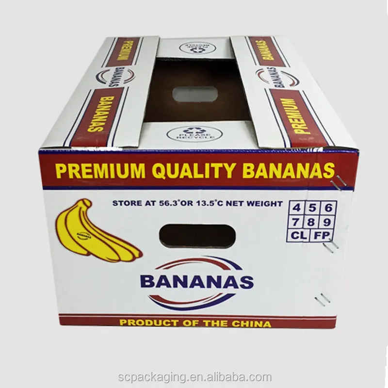 Fabrika doğrudan satış kağıt karton muz meyve kutusu toplu ambalaj özelleştirilmiş boyutları Logo baskı kabul
