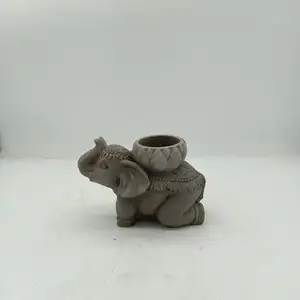 Элегантный дизайн, цементный слон, скульптура, песчаник, подсвечник, бетонный подсвечник