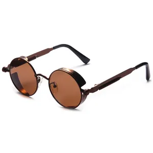 Retail Sale Brand Cheap Price Men Round Lens Sunglasses Polarized Metal Sunglasses