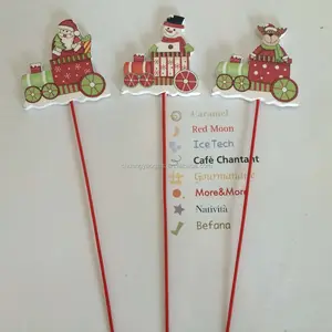 Train with santa /snowman/deer christmas decoration stick/garden decoration stick gift