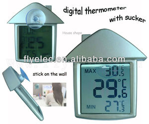<strong>House</strong> Shape Digital Indoor <strong>Thermometer</strong> with Suction - Product Image 3