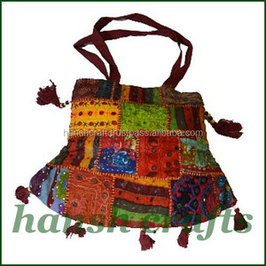 Handmade Vintage Patchwork Bags | Boho Ethnic Designer Reusable Shoulder Tote Bags for Women Fashion Travel Shopping Utility Bag - Product Image 1