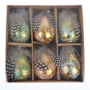 S/6 7CM DIY Craft <strong>Easter</strong> Hanging Chicken <strong>Egg</strong> Feather Ornament <strong>Plastic</strong> Festival <strong>Eggs</strong> - Product Image 4