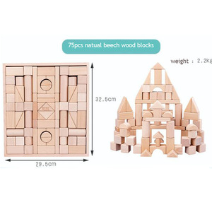 ไม้ธรรมชาติเกรดสูงบีช28บันทึกการสร้างบล็อกสำหรับเด็กของเล่นเพื่อการศึกษา - Product Image 3