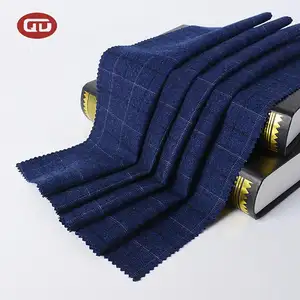 Free Sample coat pant Tr Suiting Fabric Factory Supplier Customized Woven checked formal TR woven suit fabric