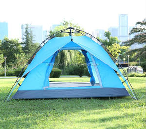Tienda de campaña instantánea de doble capa para 4 personas con bolsillo Anti-UV a prueba de viento impermeable, con bolsa de transporte para Camping/senderismo (HT6062-3) - Product Image 3