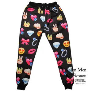 Pantalones de Chándal Basculador Emoji Deporte 3D imprimir loose Pantalones de dibujos animados, moda gimnasio correr deporte