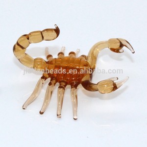 Mesa de exhibición de artesanías de decoración del hogar artes hechos <span class=keywords><strong>a</strong></span> mano de lampwork brown scorpion figuras cristal - Product Image 4