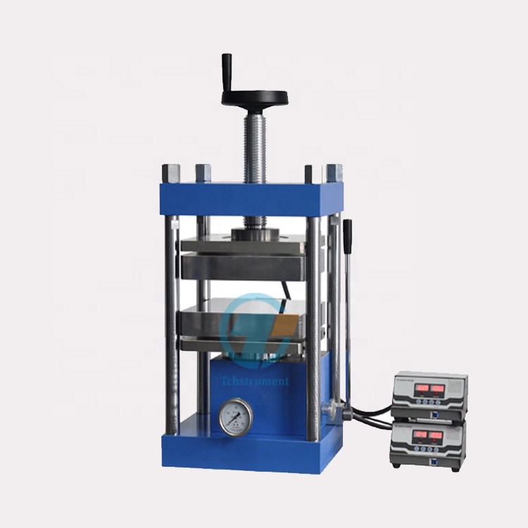 Лабораторный ручной гидравлический Ламинирующий горячий пресс 300C 40T с двойной нагревательной пластиной, машина для прессования горячим порошком