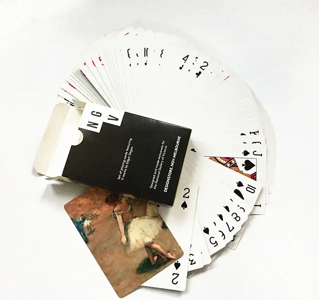 Cartes de jeu publicitaire, noyau de papier, 280G bleu, dernière boîte, enveloppe avec rétrécissement, Poker OEM