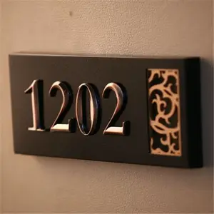 3D led ışıklı ev numaraları/kapı numarası için otel