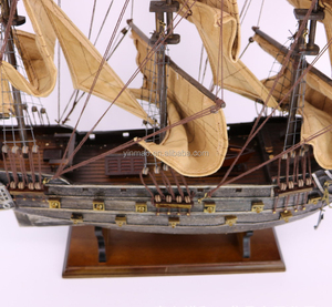 "USS costituzione" in legno pirata modello di nave, 72cm di lunghezza, antico argento USA famosa nave pirata - Product Image 5