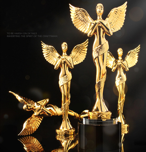 Ángel <span class=keywords><strong>ala</strong></span> de metal trofeo Oscar hadas trofeo premio de cristal - Product Image 1