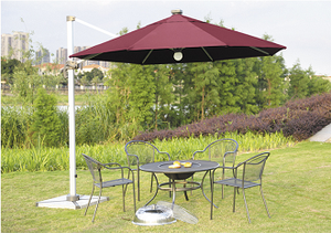 Loisirs de plein air 360 degrés Rotation solaire LED lumières Parasol parapluie romain - Product Image 2