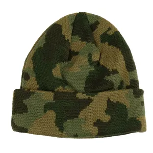 Custom Made Hot Sale Genuine Unisex Winter Camo Beanie Cap winter knit hat bonnet gorros Camouflage Beanie