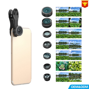 Téléphone Camera Lens Kit Fish Eye <span class=keywords><strong>Grand</strong></span> <span class=keywords><strong>Angle</strong></span>/<span class=keywords><strong>macro</strong></span> Objectif CPL kaléidoscope et 2X téléobjectif zoom Lens 7in1 - Product Image 2