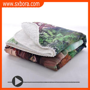 2 capas de tira de tejido de punto digital privada de impresión de diseño personalizado Sherpa Manta - Product Image 2