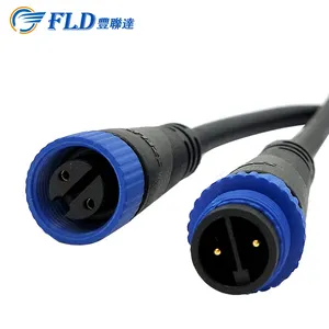 Alta calidad estándar M15 de cable conector de cable impermeable dos-Core rama caja de 2 pines pantalla LED conector