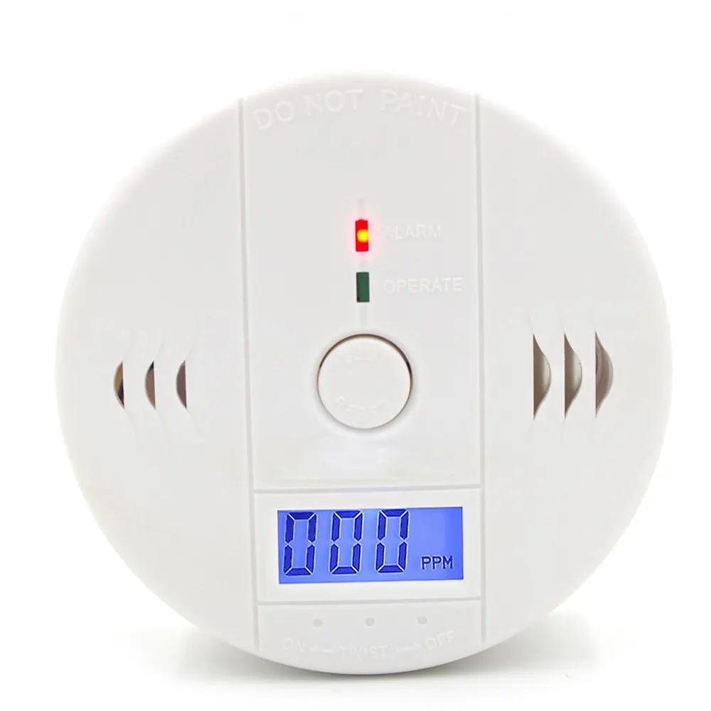 LCD display LED light alarm carbon monoxide detector for Household