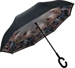 YUBOファクトリープロモーション新しい発明の自動車がKazbrella Umbrella Invertedを開きます