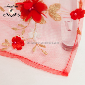 Rouge perles broderie <span class=keywords><strong>de</strong></span> <span class=keywords><strong>mariage</strong></span> déco chiavari <span class=keywords><strong>chaise</strong></span> couverture maille - Product Image 4