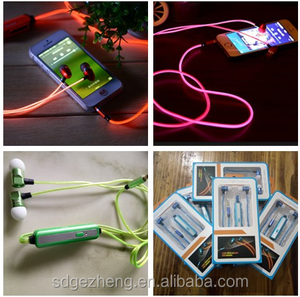 EL auriculares para música luz intermitente la luz LED <span class=keywords><strong>funky</strong></span> cool de moda el auriculares cable deportes - Product Image 6