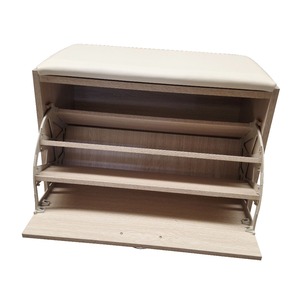 Armoire à chaussures en bois avec siège de canapé - Product Image 1
