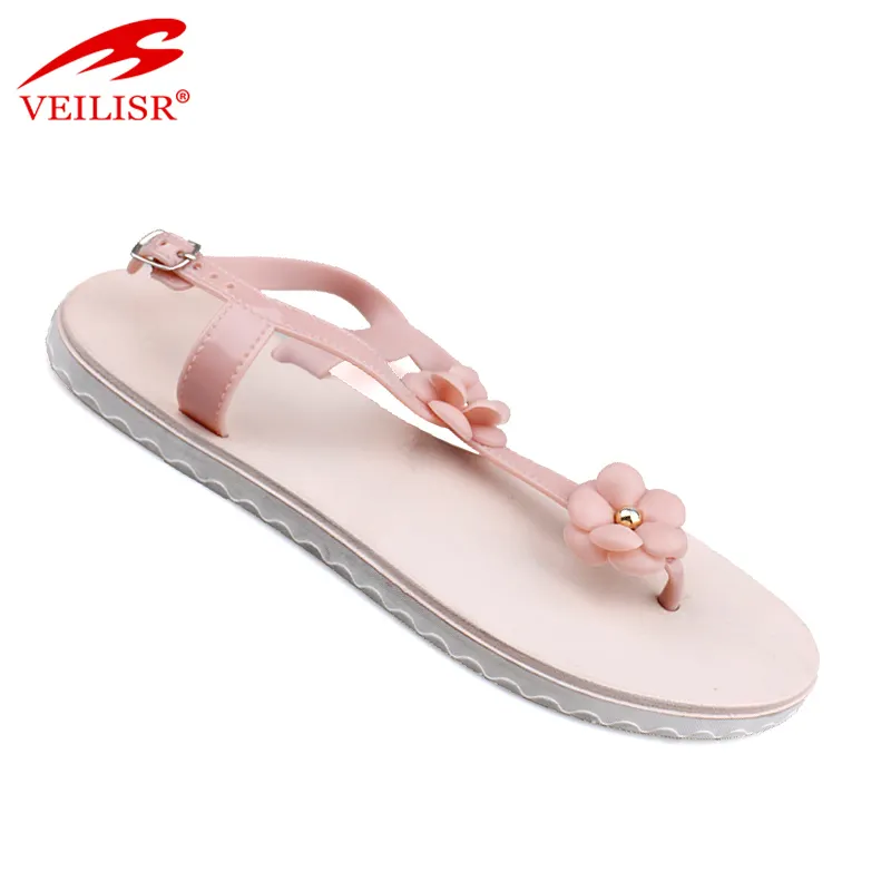 Wholesale beaded design women thong footwear ladies flat sandals