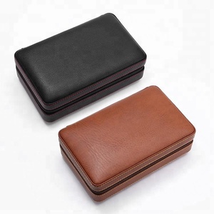 Accesorios para fumar CustomLOGO y <span class=keywords><strong>de</strong></span> cuero <span class=keywords><strong>de</strong></span> Color puro caso Humidor con encendedor y cortadora - Product Image 5