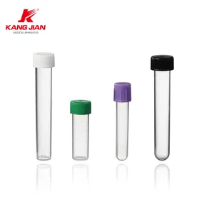 Transparent 12x75 Red Grey Green Purple Top Blood Test Tube