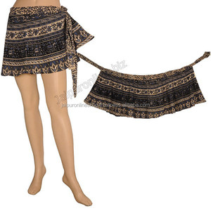 Jupe Longue Vintage 90's Dorée Et Noire - Style Wrap Bohème Hippie - Taille 12