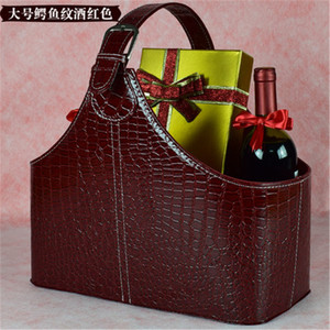 Creative OEM Leather <strong>Hamper</strong> Gift Baskets Wicker <strong>Box</strong> <strong>for</strong> Fruit Flower Wine - Product Image 5