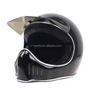 FRP Motorcycle Full Face Helmets Safety Retro Unisex Detachable Motorbike Helmet