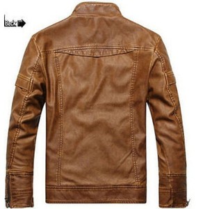 OEM di vendita calda degli uomini di Modo Cappotti Giacche In <span class=keywords><strong>Pelle</strong></span> Lavata In <span class=keywords><strong>Pelle</strong></span> <span class=keywords><strong>Moto</strong></span> Cappotto - Product Image 3