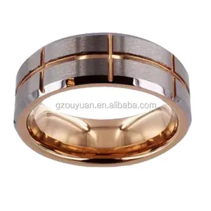 Heren Tungsten Carbide Brushed Center Rose Gold Cross Spinner Ring Band Voor Vrouwen Vinger Ring Ontwerpen