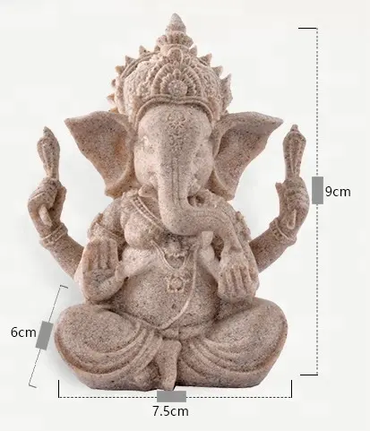 2018 HOT NEW ITEM 3D SANDSTONE MALMSTONE GRITSTONE HOUSE DECORATION LIFE SIZE ECONOMICAL INDIAN HINDU ELEPHANT GOD GANESH STATUE