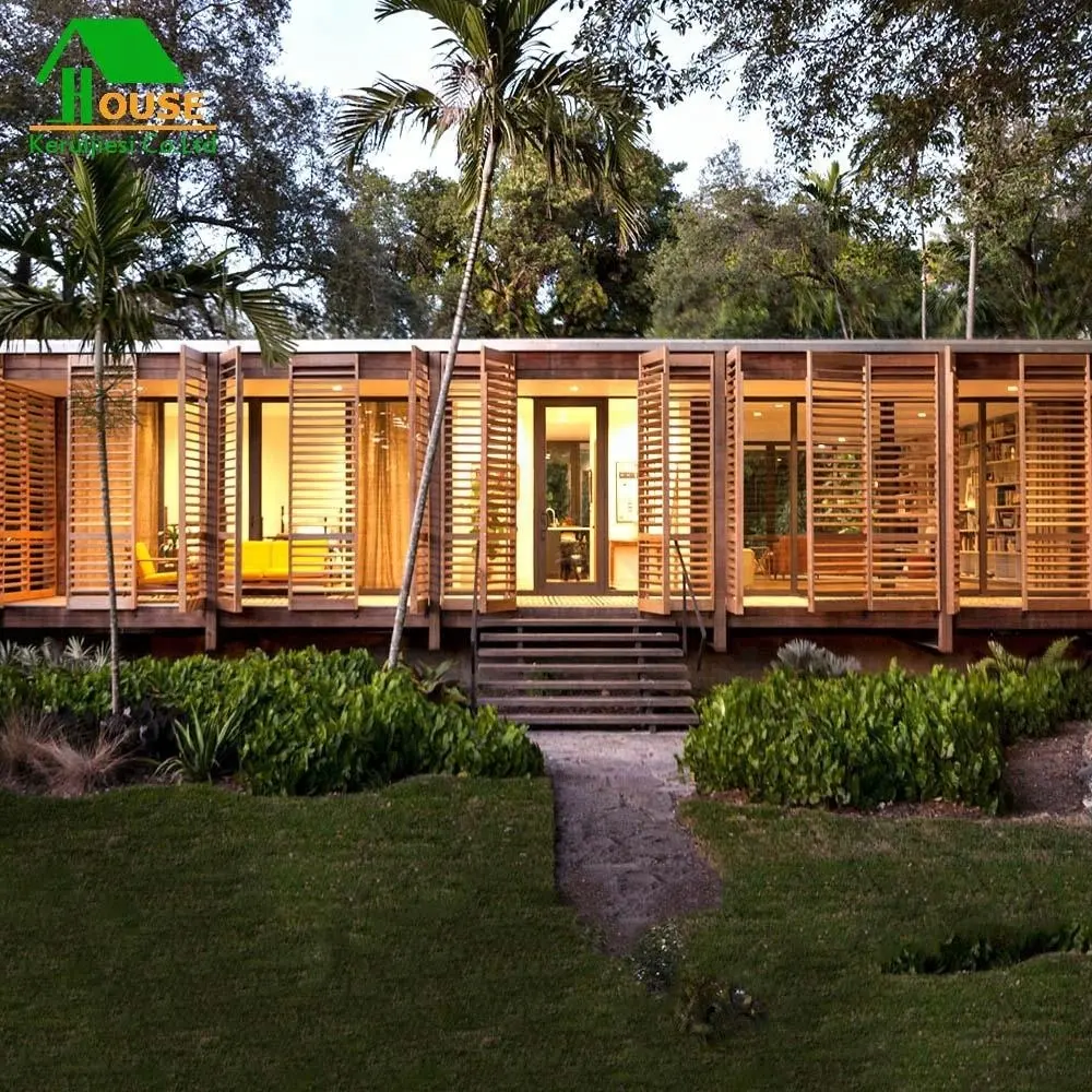 Villa Use and Wooden Log Material Prefab Houses